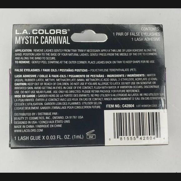 Carnival Black and Purple Eyelash Set - Picture 2 of 3